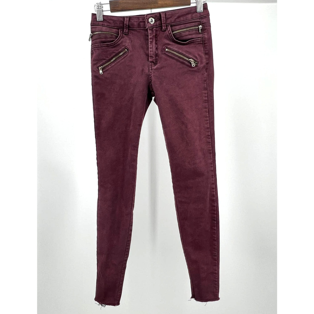 Zara Basic Z1975 Denim Purple Skinny Jeans Women's Size 4